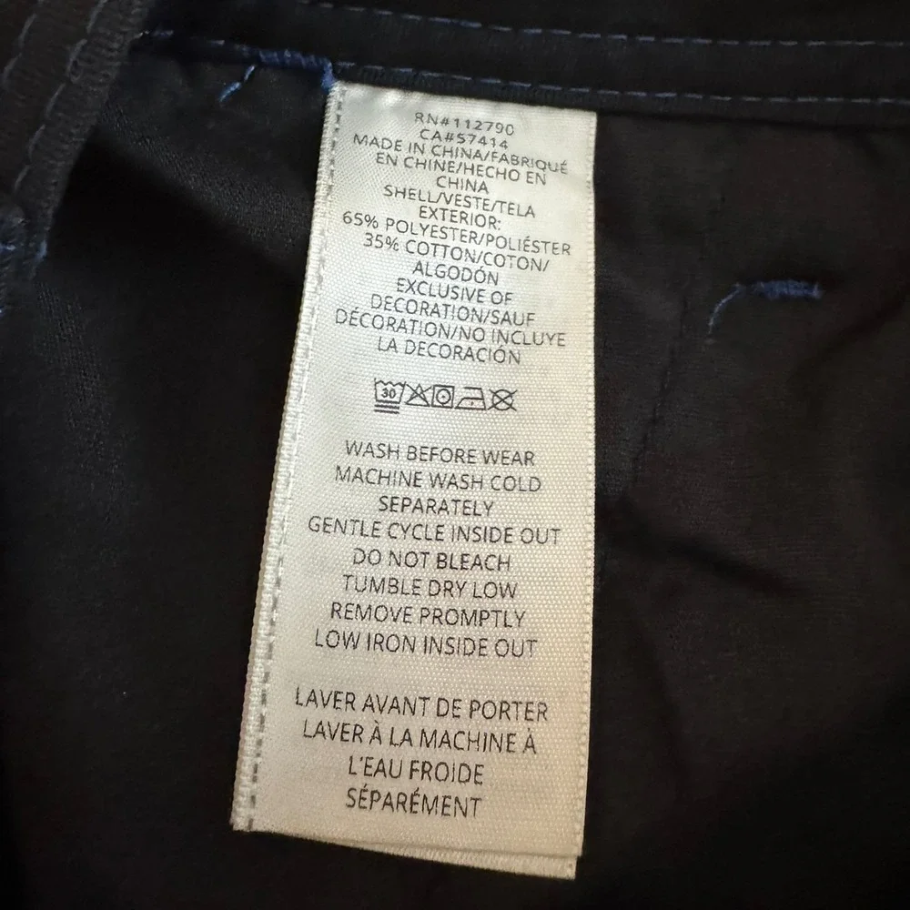 True Religion Mens Cargo Pants Jet Black‎ Pacific Blue Contrast Stitch Size 34